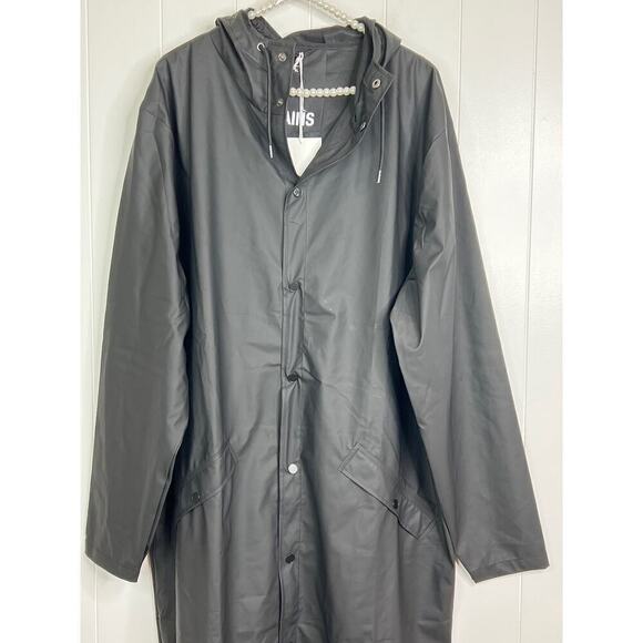 NWT Rains Between Seasons Coat in Black Size Womens XL - Picture 4 of 10